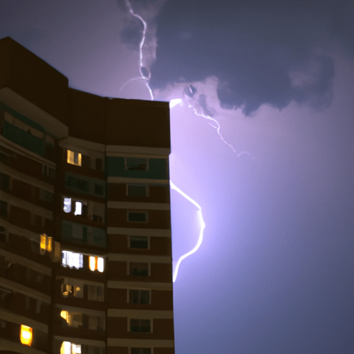 Lightning strikes apartment building
