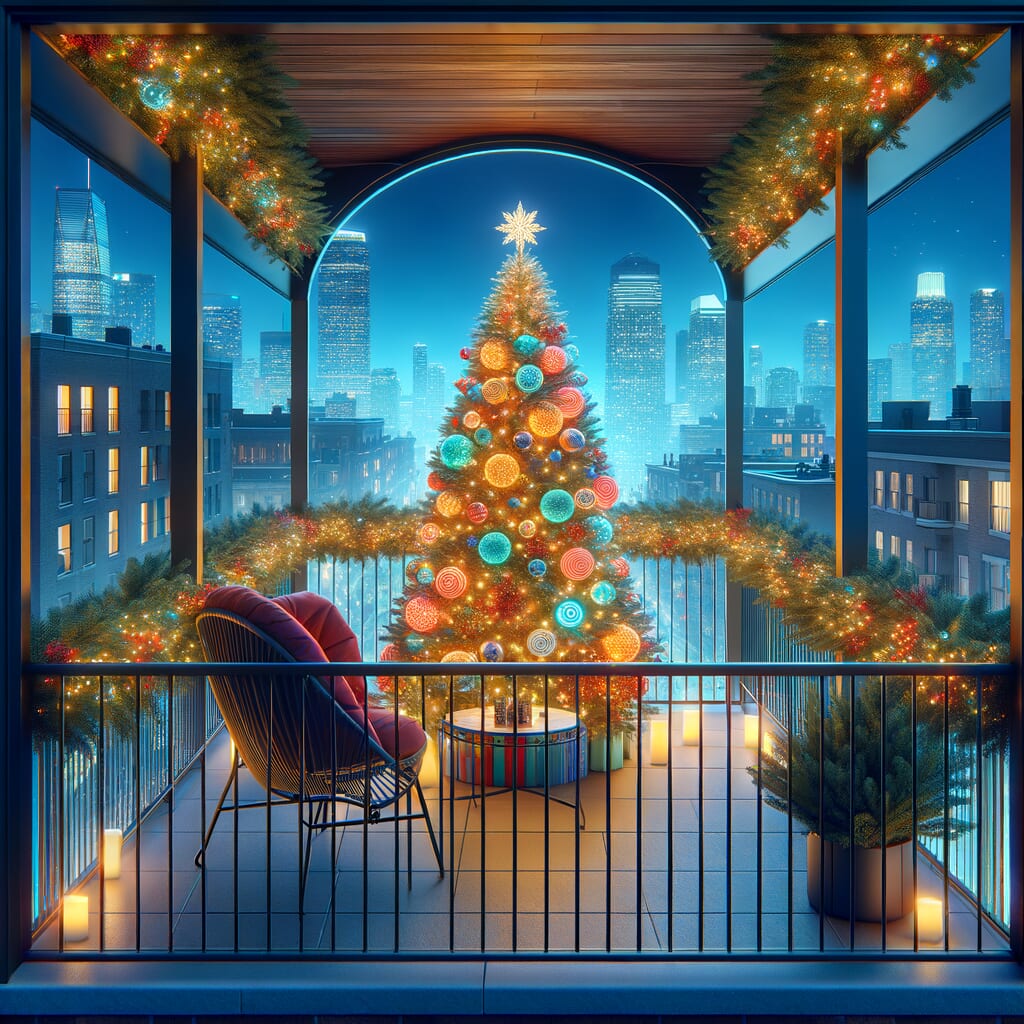 Christmas tree installation: A Christmas tree can also be installed on a roof balcony. Choose an appropriate location according to the size and style of the tree and decorate it to enhance the Christmas atmosphere.